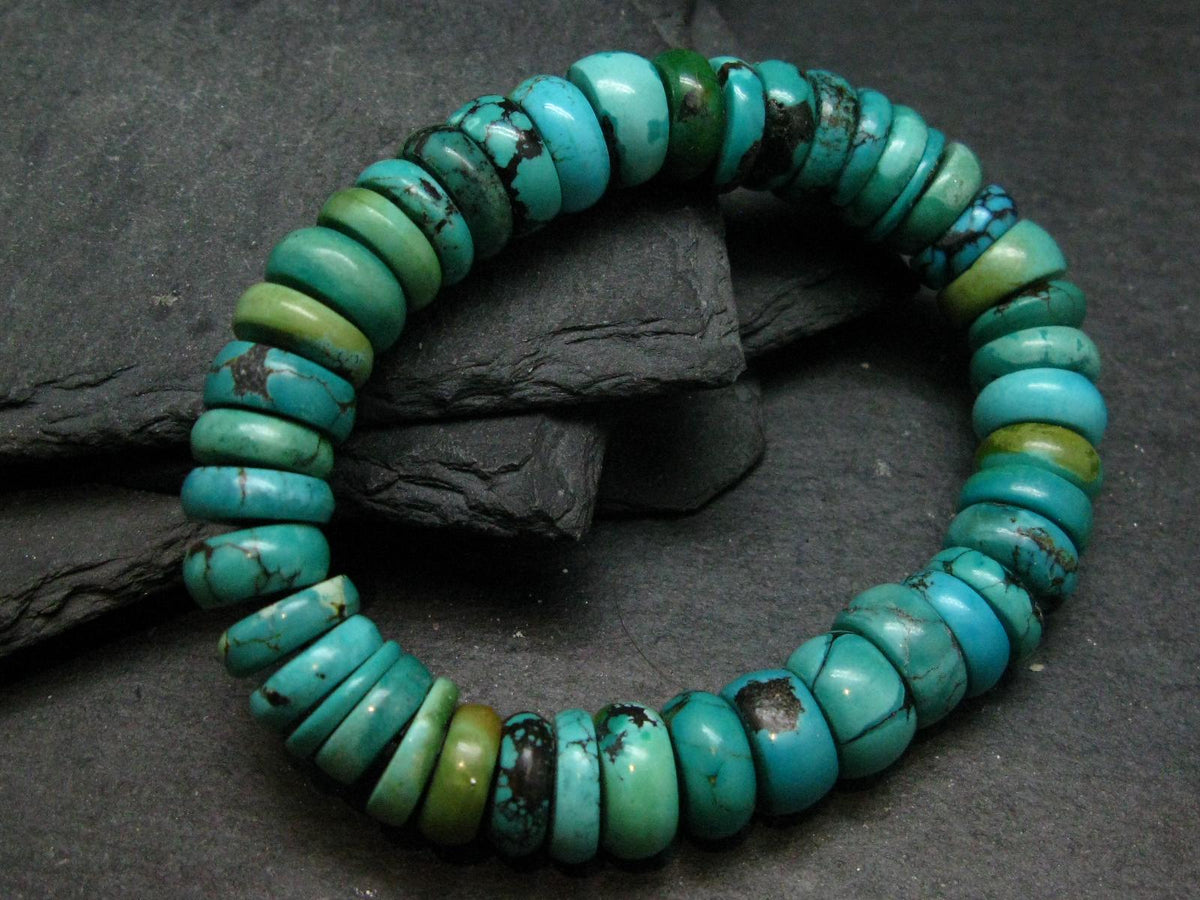 Turquoise Genuine Untreated Bracelet ~ 7 Inches ~ 12mm Rondelle Beads