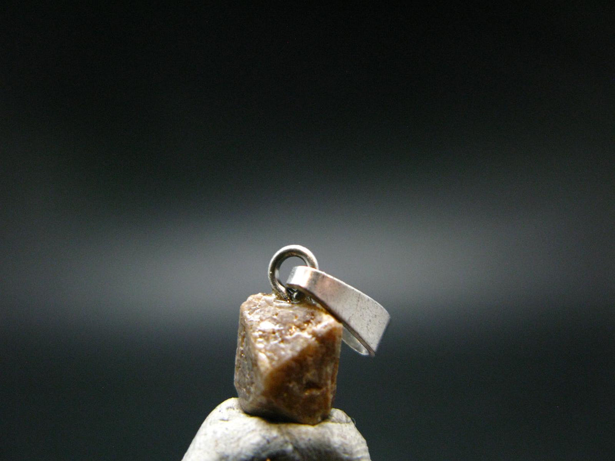 Rare Zircon Crystal Silver Pendant From Tanzania - 0.7" - 1.06 Grams