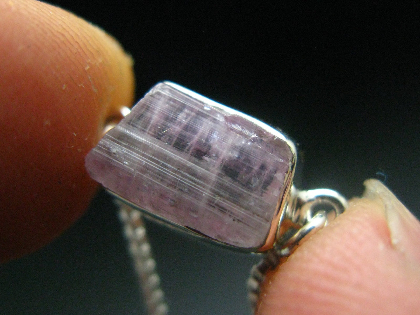 Pink Tanzanite Silver Bracelet From Tanzania - 3.24 Grams - Adjustable length