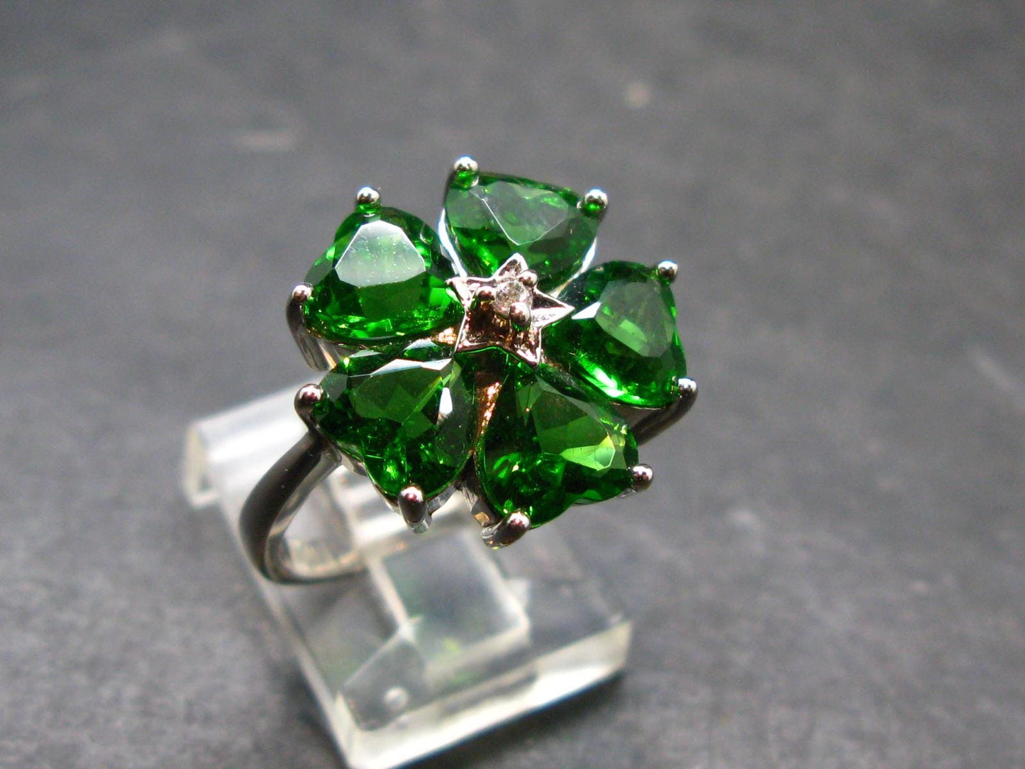 Helenite Gaia Stone Gem Sterling Silver Ring From Washington - Size 9 - 5.2 Carats