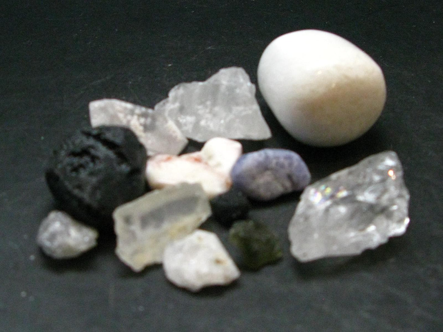 Synergy 12 Set Phenakite Moldavite Natrolite Petalite Danburite Tektite Scolecite Herderite Tanzanite Brookite 73.35 Gr