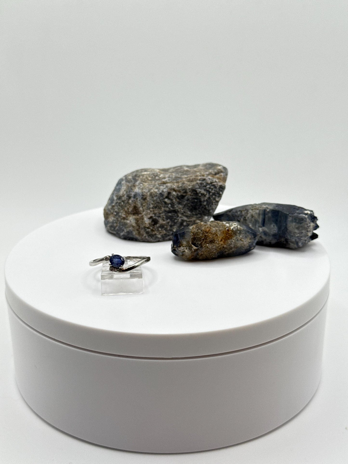 Blue Sapphire Bypass Ring: Sterling Silver September Birthstone, Size 8
