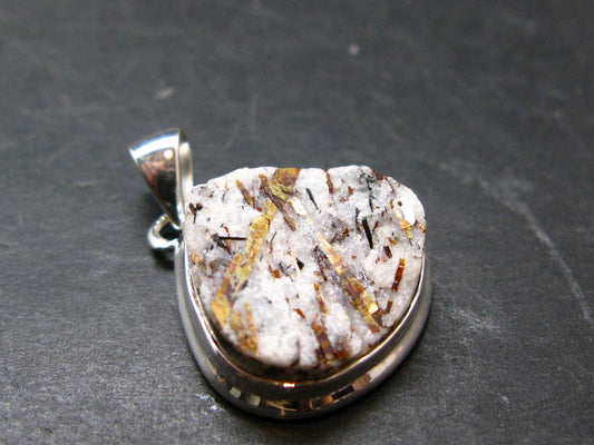 Astrophylite Astrophyllite Silver Pendant From Russia - 1.2" - 6.74 Grams