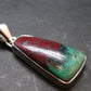 Crimson Cuprite w/ Chrysocola Silver Pendant from Mexico - 1.4" - 5.29 Grams