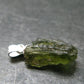 Moldavite Tektite Silver Pendant from Czech Republic - 0.9" - 0.95 Grams