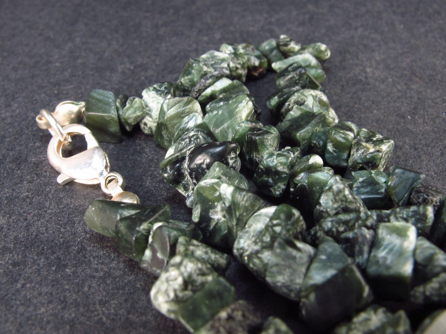 Lot of 3 Seraphinite Clinochlore Angels Wings Necklaces From Russia - 18"