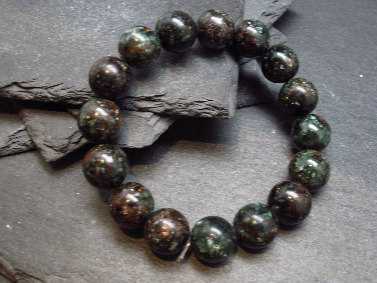 Seraphinite Clinochlore Genuine Bracelet ~ 7 Inches ~ 12mm Round Beads