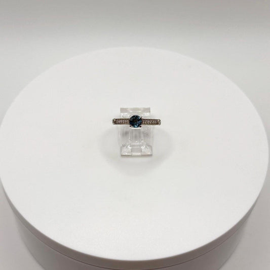 London Blue Topaz Elegance – Sterling Silver Solitaire Ring - Size 6