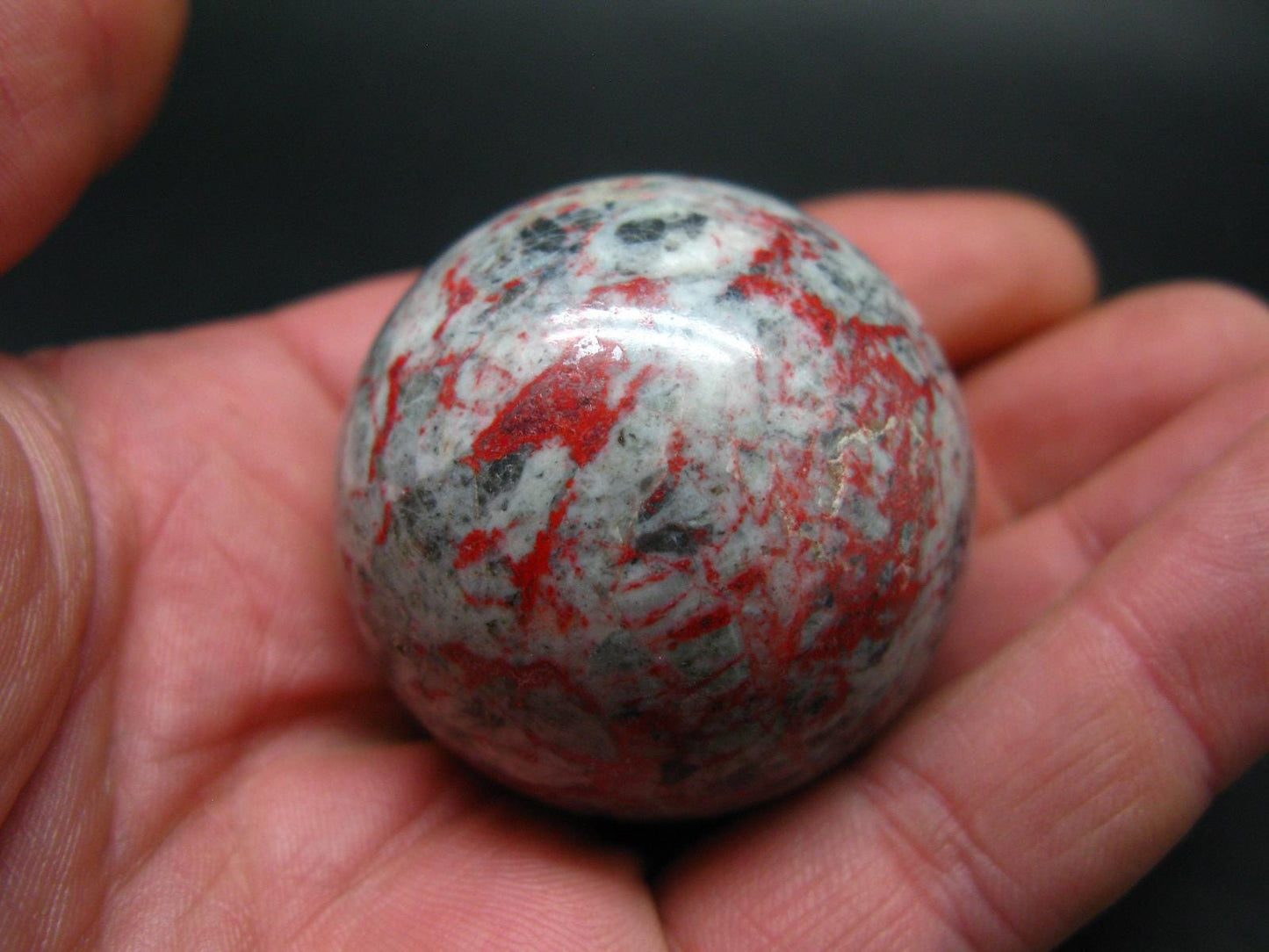 Cinnabar Sphere Ball from Russia - 128.2 Grams - 1.7"