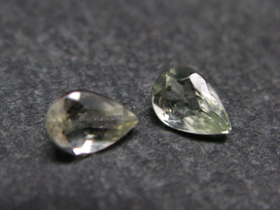 Pair of Golden Facetted Herderite Cut Gems From Brazil - 0.80 Carats