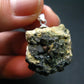 Octahedral Black Metallic Magnetite Crystal Silver Pendant From Bolivia - 1.1" - 7.38 Grams