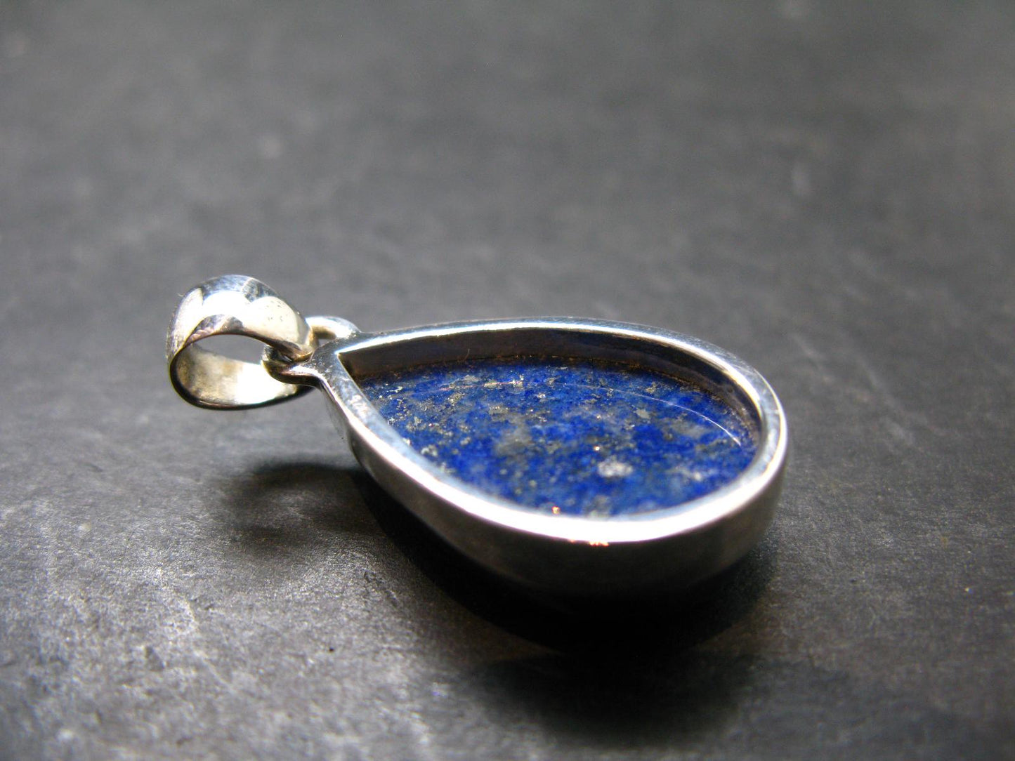 Lapis Lazuli Silver Pendant From Afghanistan - 1.4" - 7.21 Grams