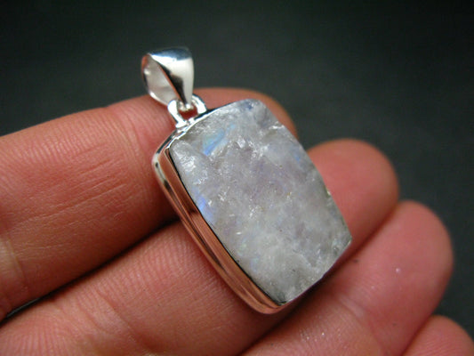 Natural Glow From Inside Moonstone 925 Silver Pendant - 1.4" - 7.6 Grams