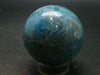 Large neon blue Apatite sphere from Madagascar- 268.58 GRAMS - 2.2"
