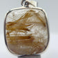 Golden Needle Inclusion Quartz Cushion Pendant – Natural Crystal in Sterling Silver