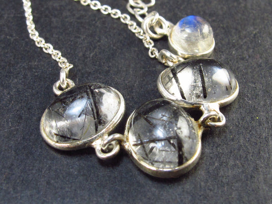 Tourmalinated Tourmaline in Quartz Silver Bracelet From Brazil - 7.5" - 3.0 Grams