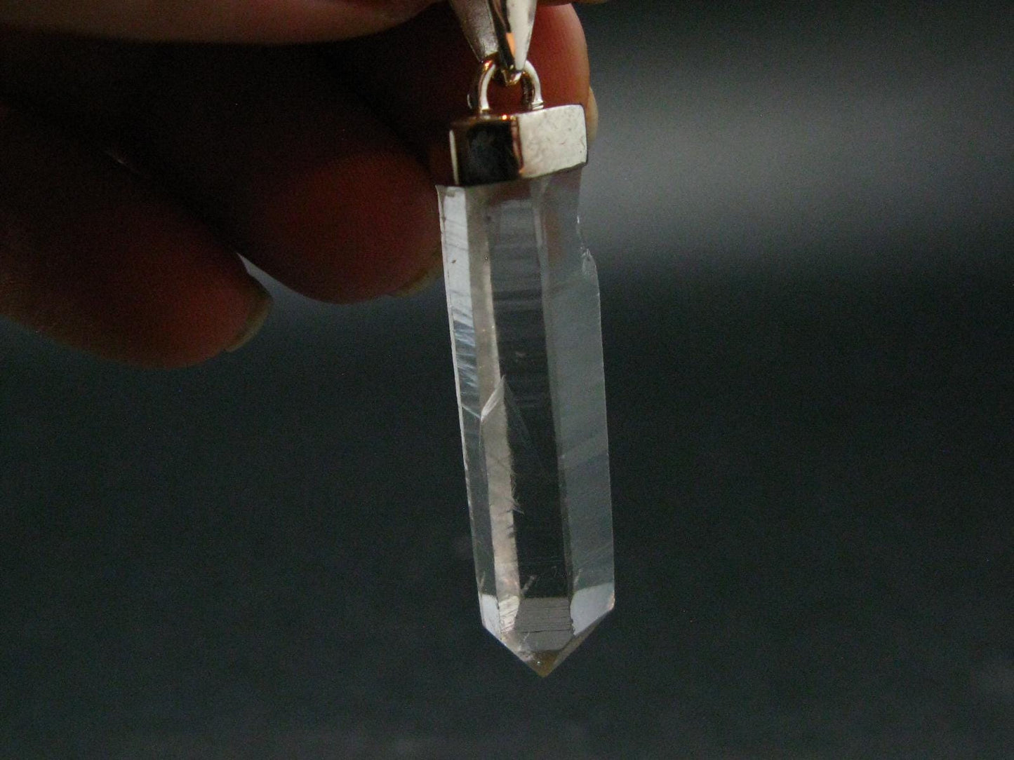 Lemurian Quartz Crystal Pendant From Brazil - 1.9" - 5.79 Grams