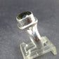 Moldavite Tektite Facetted Silver Ring from Czech Republic - Size 7 - 6.54 Grams