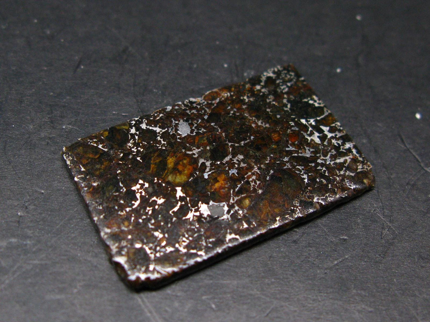 Large Admire Meteorite Pallasite Olivine Slice From Kansas, USA - 1.4" - 6.58 Grams