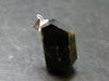 Nice Rare Terminated Epidote Crystal Silver Pendant From Peru - 1.1" - 4.96 Grams