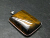 Tiger Eye Silver Plated Pendant - 2.1"