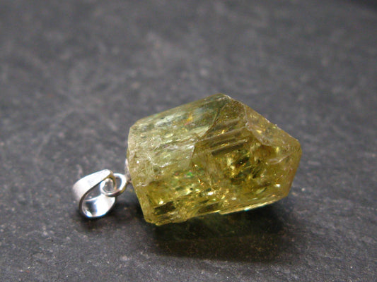 Large Gold Apatite Tumbled Pendant from Mexico - 4.23 Grams - 0.9"