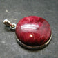 Thulite Silver Plated Pendant From Norway - 1.2" - 7.0 Grams