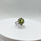 Pear-Shaped Peridot Halo Ring | Sterling Silver, August Birthstone, Size 7.5