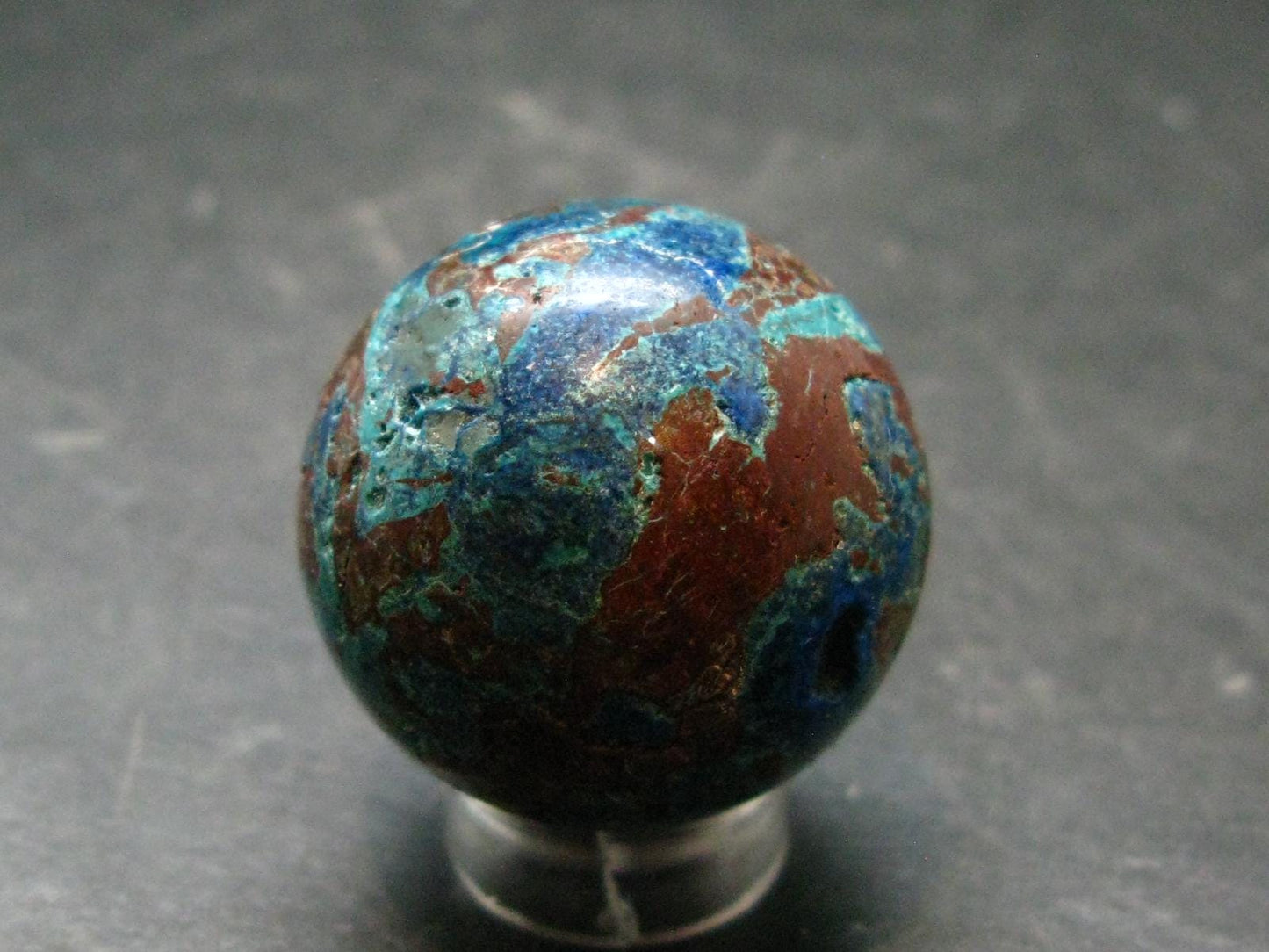 Quantum Quattro Sphere - Malachite Shattuckite Chrysocola Dioptase - 1.1" - 25.19 Grams