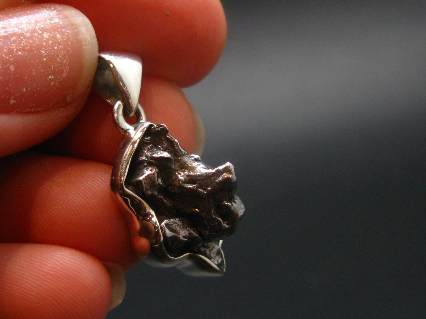 Large Campo Del Cielo Meteorite Pendant from Argentina - 1.0"