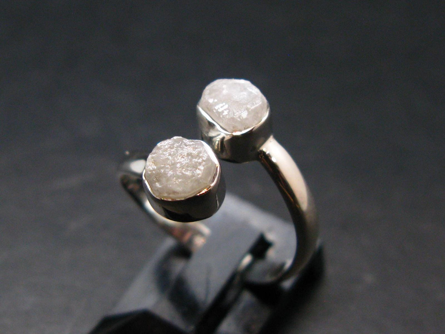 Very Rare White Cryolite 925 Silver Ring from Greenland - Size 7 - 2.34 Grams