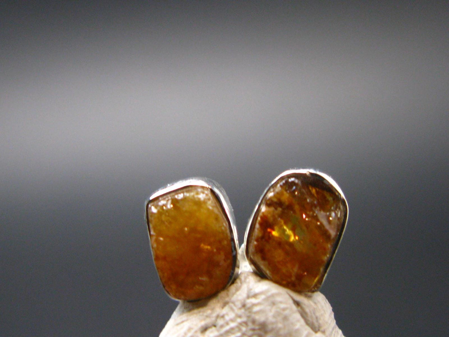 Herderite Stud Earrings Sterling Silver From Brazil - 1.35 Grams
