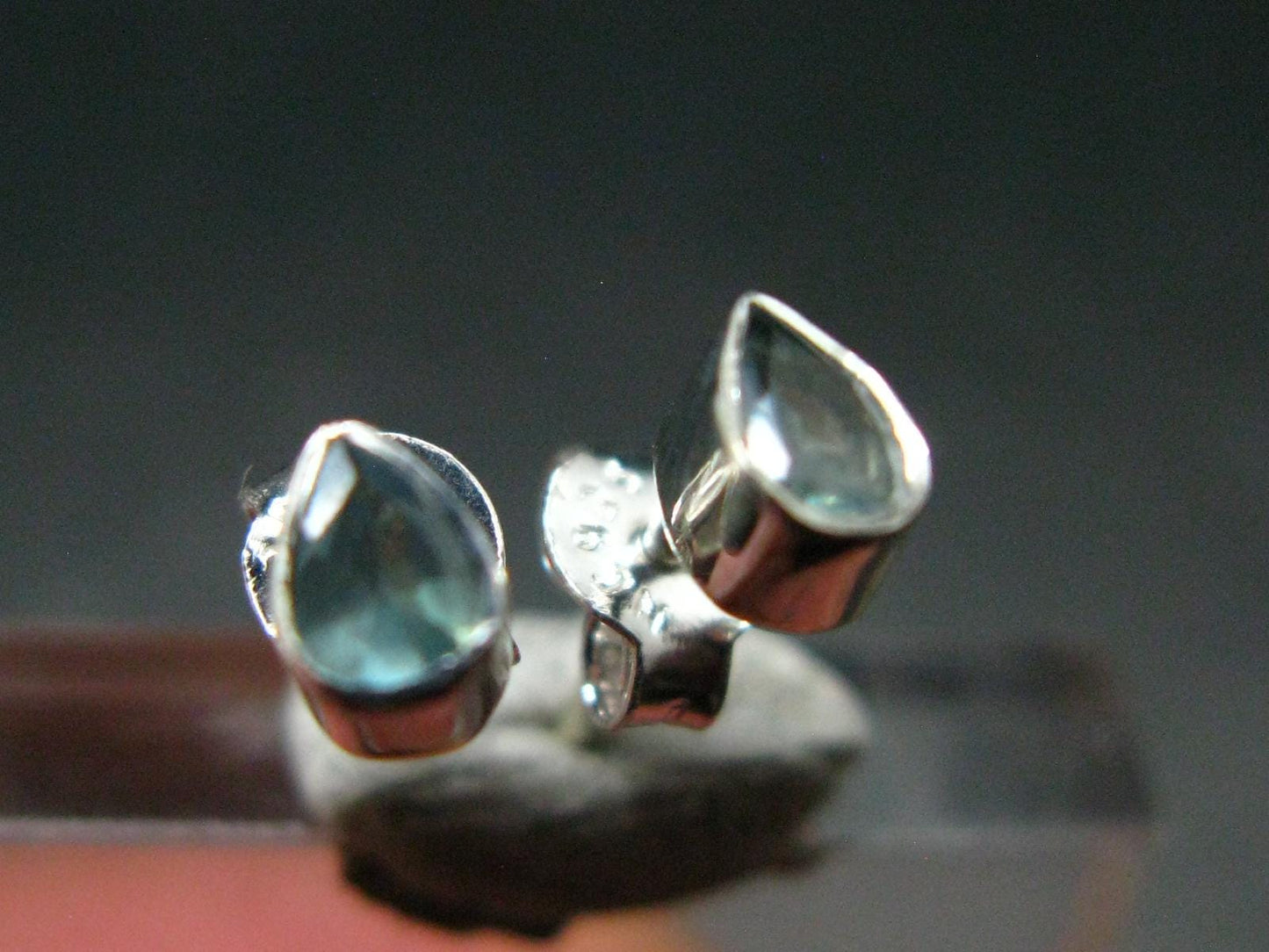 Alexandrite Gem Silver Stud Earrings From Russia - 0.88 Grams