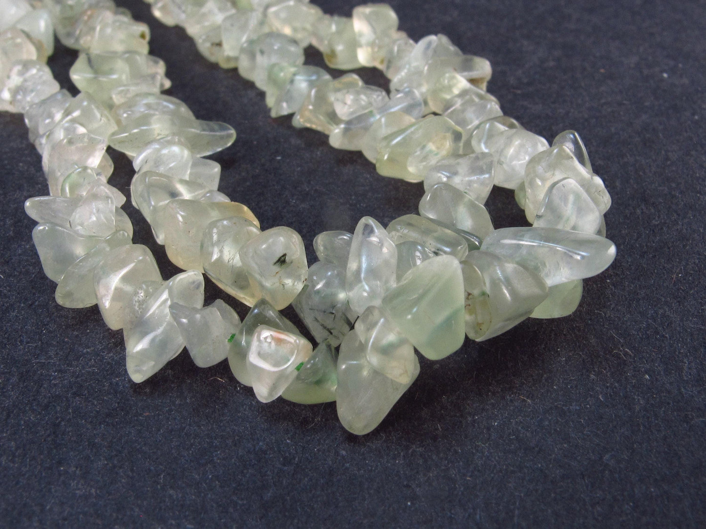 Lot of 3 Natural Prehnite Tumbled Beads Necklaces from Australia - 18"