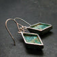 Quantum Quattro Shattuckite Malachite Dioptase Chrysocola Silver Earrings from Namibia - 1.4" - 5.16 Grams