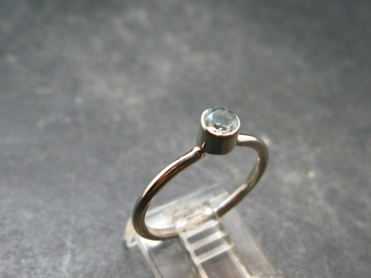 Genuine Facetted Aquamarine Gem Sterling Silver Ring - Size 7 - 1.69 Grams