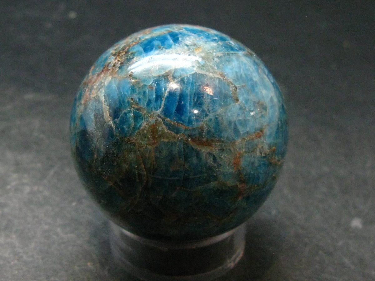 Large neon blue Apatite sphere from Madagascar- 162.0 - 1.8"