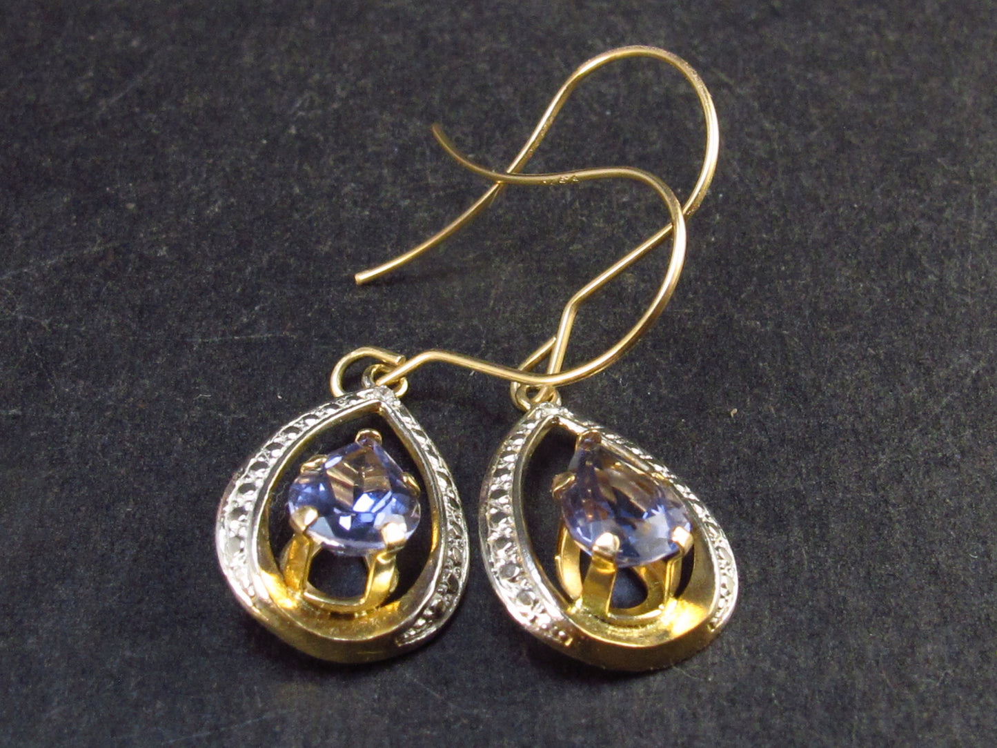 Elegant Natural Tanzanite (Zoisite) 925 Silver Dangle Earrings From Tanzania - 1.4 Grams - 1.2"