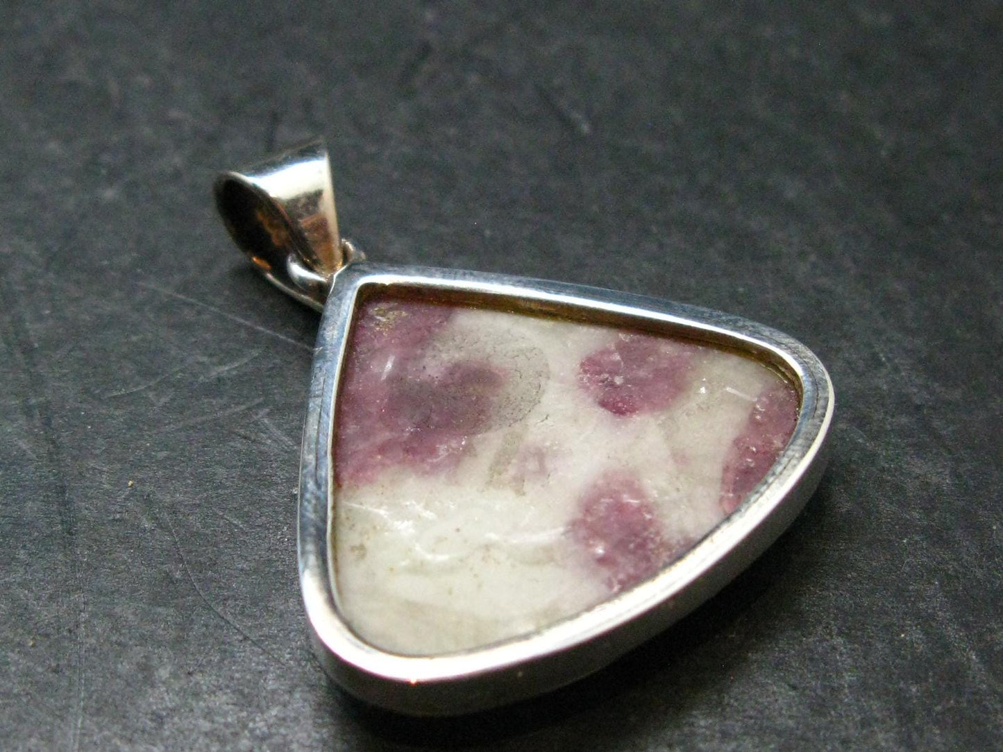 Pink Tourmaline In Quartz Crystal Silver Pendant from Brazil- 1.5" - 9.03 Grams