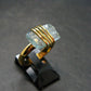 Aquamarine Gem Gold Plated Sterling Silver Ring - Size 8 - 3.83 Grams