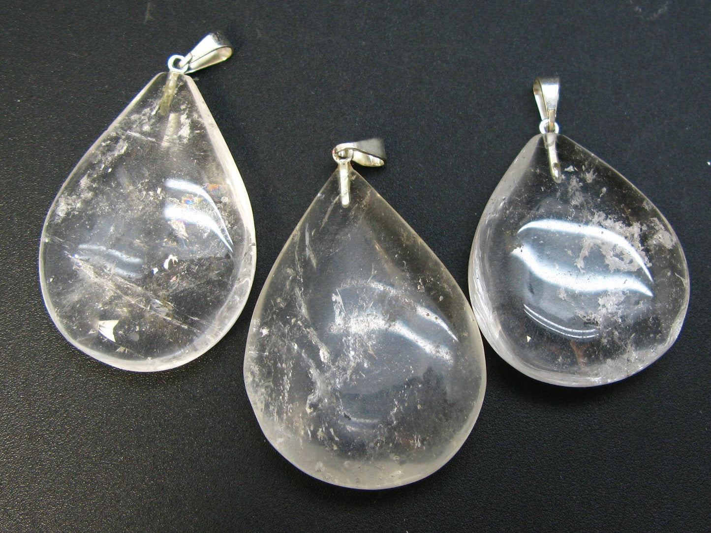 Pliny the Elder and Quartz!! Set of 3 Natural Clear Quartz Crystal Pendant From Brazil