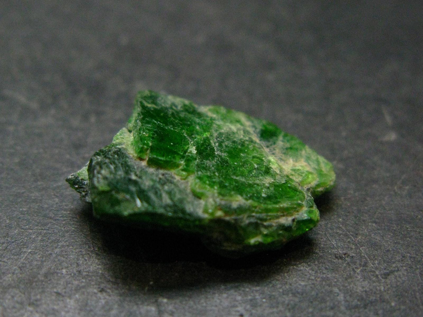 Gemmy Raw Natural Intense Forest Green Chrome Diopside Raw Piece from Russia - 0.7"