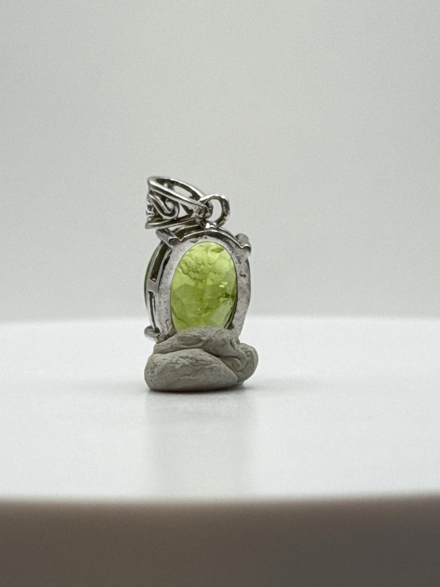 Oval Peridot Pendant | Sterling Silver August Birthstone Necklace