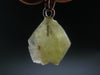 Rare Gemmy Yellowish-Green Brazilianite Terminated Crystal Silver Pendant From Brazil - 0.9" - 2.46 Grams