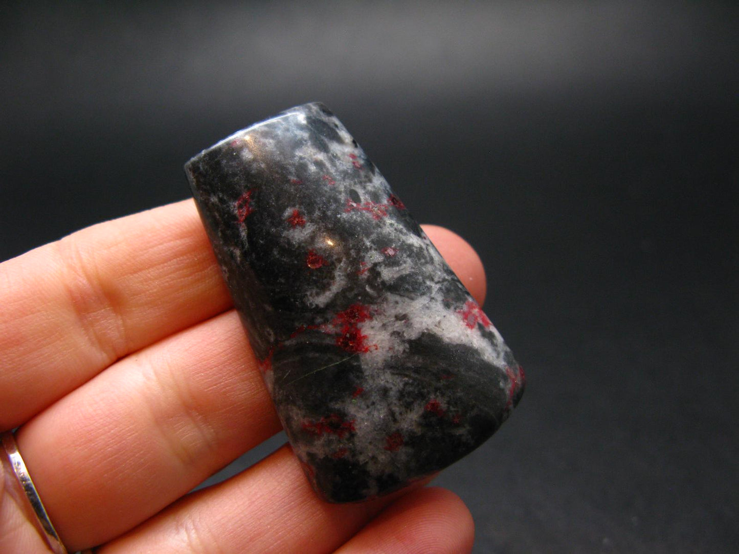 Cinnabar in Dolomite Cabochon from China - 19.10 Grams - 45 x 28 mm