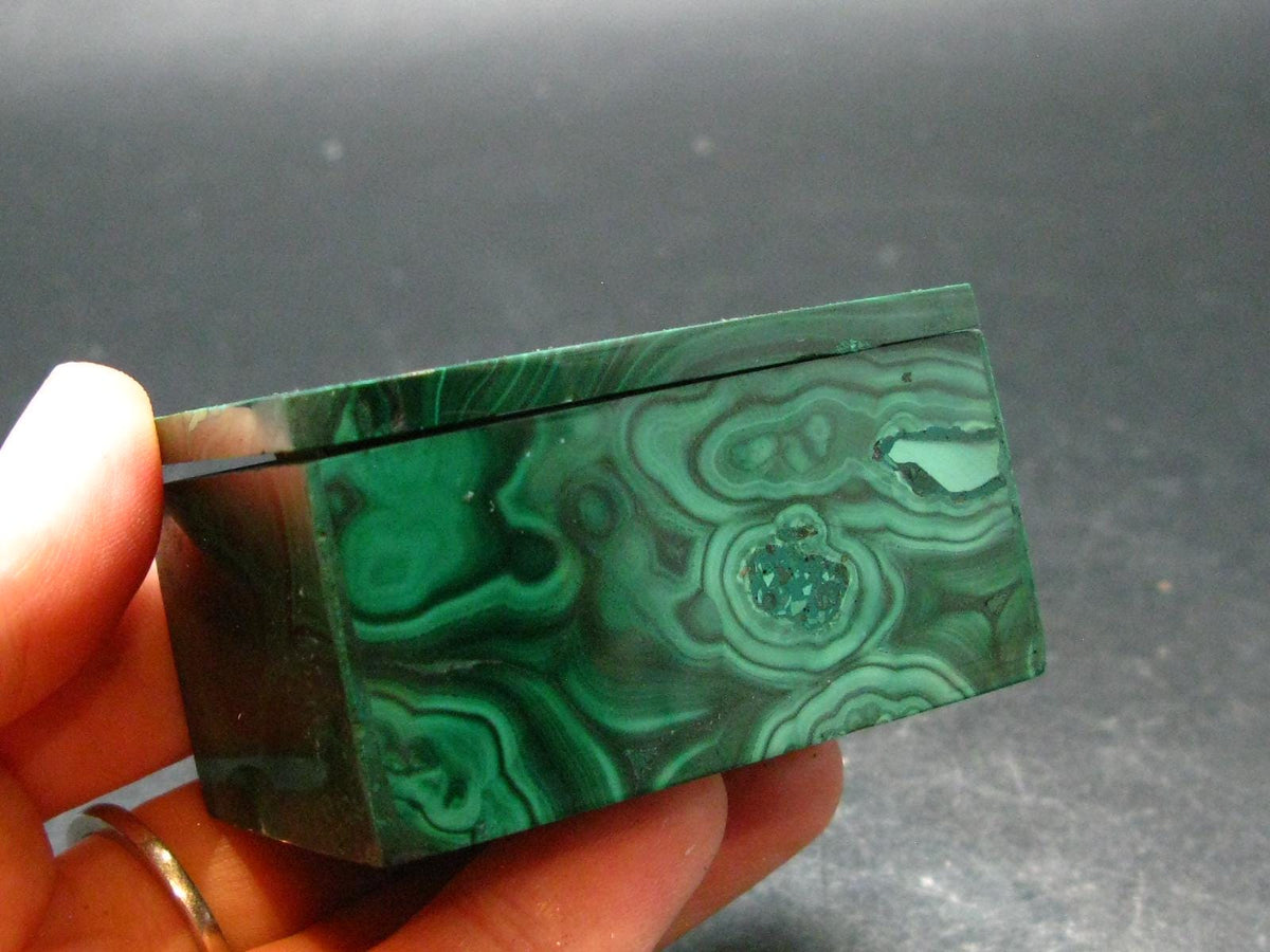 Rich Vibrant Green Malachite Box From Congo - 2.2" - 123.04 Grams