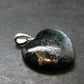 Silver Nuumite Nuummite Heart Pendant From Greenland - 1.0" - 3.60 Grams