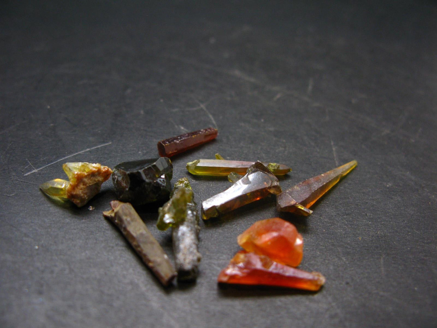 Rare Lot of 10 Zincite Crystals from Poland - 52.50 Carats
