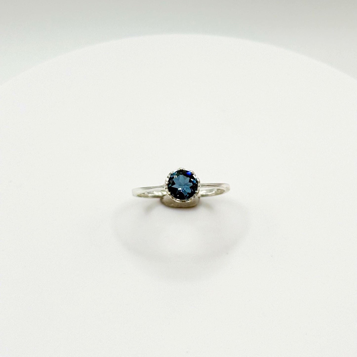 London Blue Topaz Ring – Bold Elegance in Deep Ocean Tones - Size 8