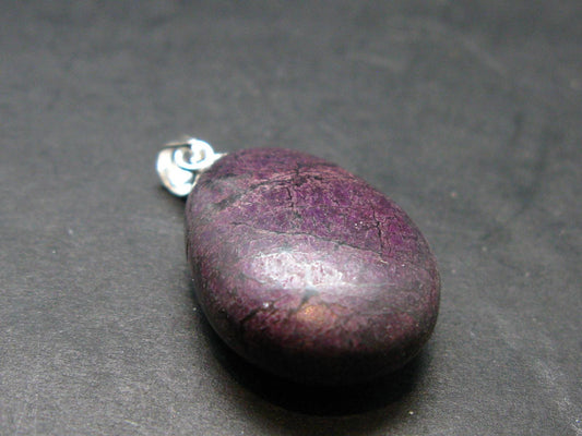 Purple Purpurite Silver Pendant From Namibia - 1.1"